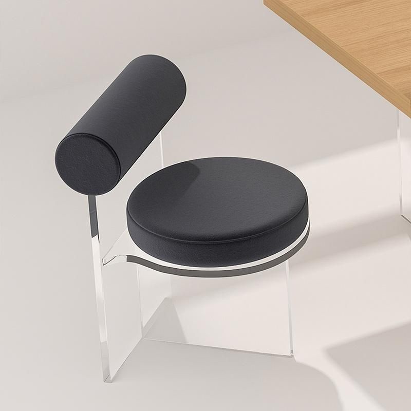Acrylic chair transparent crystal stool backrest home modern minimalist bedroom makeup chair stool c