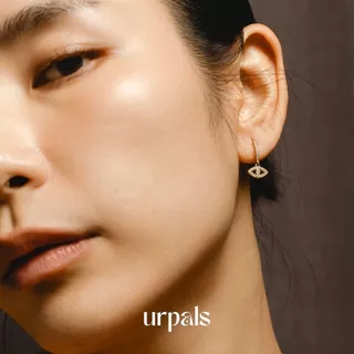 URPALS ต่างหู สร้อยคอ สร้อยข้อมือ Evil Eyes Stainless ชุบทอง 18K สุดหรู ฝังเพชร CZ แพ้ง่ายใส่ได้