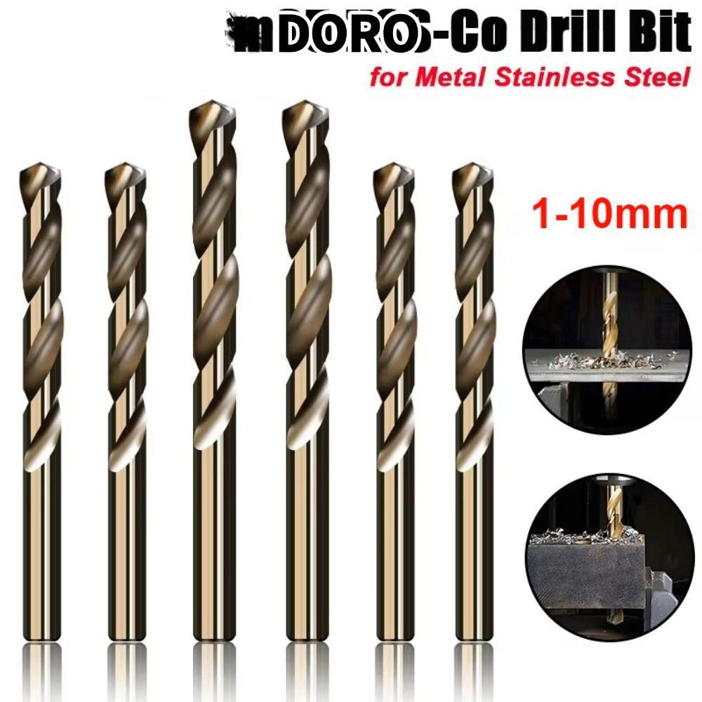 DORO Twist Drill, Round Shank Straight Drill Bit, M35 Cobalt 1mm-10mm Twist Drill Bit Metal