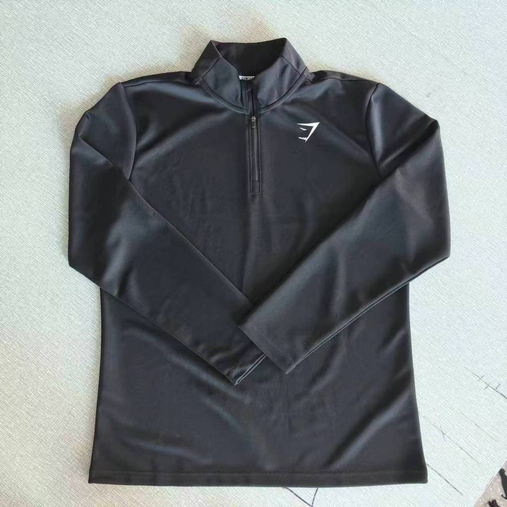 Gymshark arrival zip long sleeve Fitness sports quick-dry long-sleeve stand collar zipper men's