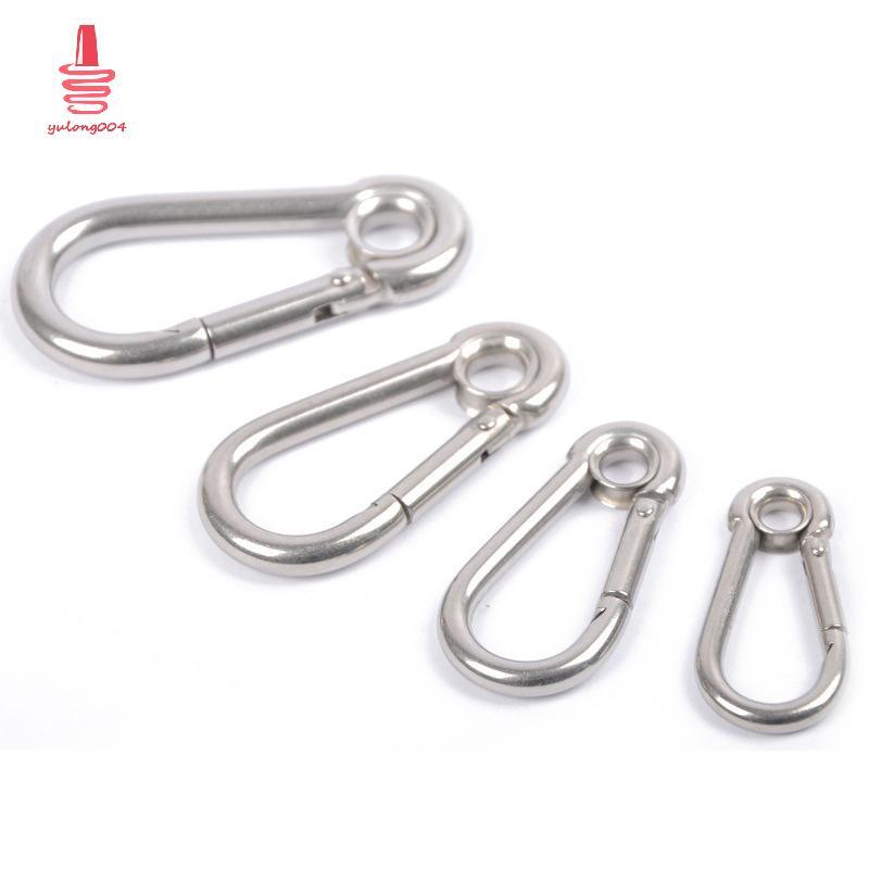 [ntrysingoin] M4 M5 M6 M7 M8 คาราบิเนอร์สแตนเลส Carbine Snap Hook พร้อมตาไก่สปริงหัวเข็มขัดแหวนกุญแจ