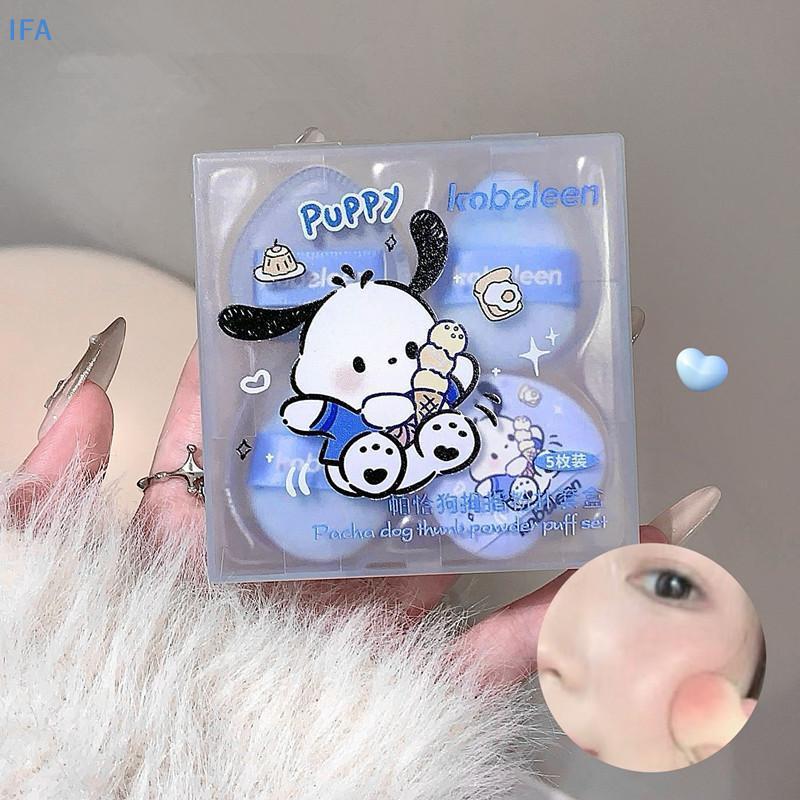 IFA 5 ชิ้นการ์ตูน Mini Finger Puff Foundation ขนาดเล็ก Air Cushion แป้งฟองน้ํา Face คอนซีลเลอร์ BB ค