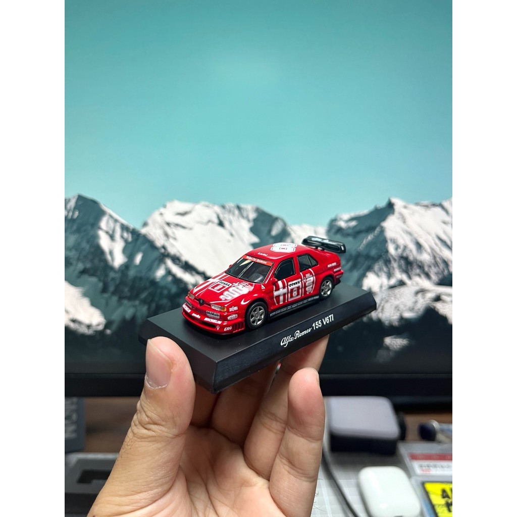 1/64 kyosho kyosho Alfa Romeo 155 V6TI No. 8 Alfa Romeo 155 V6TI #8 พร้อมการ์ดไม่มีลักษณะกล่องขายของ