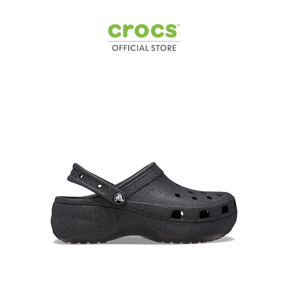 CROCS รองเท้าลำลองผู้หญิง CLASSIC PLATFORM GLITTER CLOG รุ่น 207241001 - BLACK