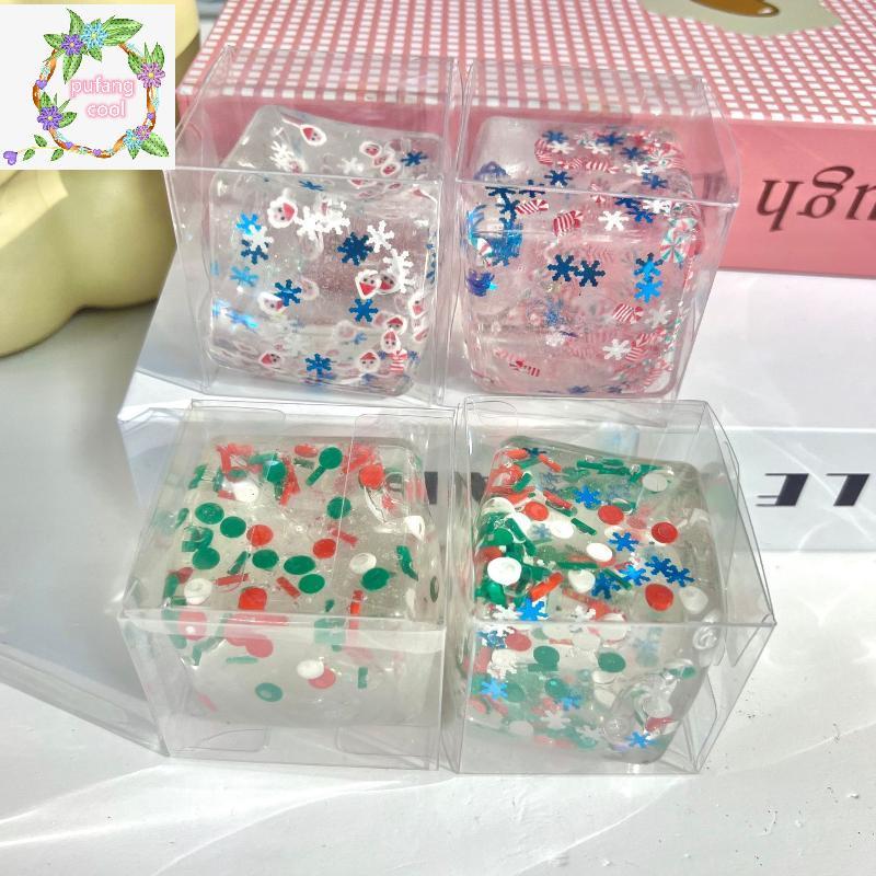 PUCOOL 1 ชิ้นคริสต์มาส Series Sensory Fidget ของเล่น Taba Squishy ความเครียดลูก Cube ช้า Rise Squish