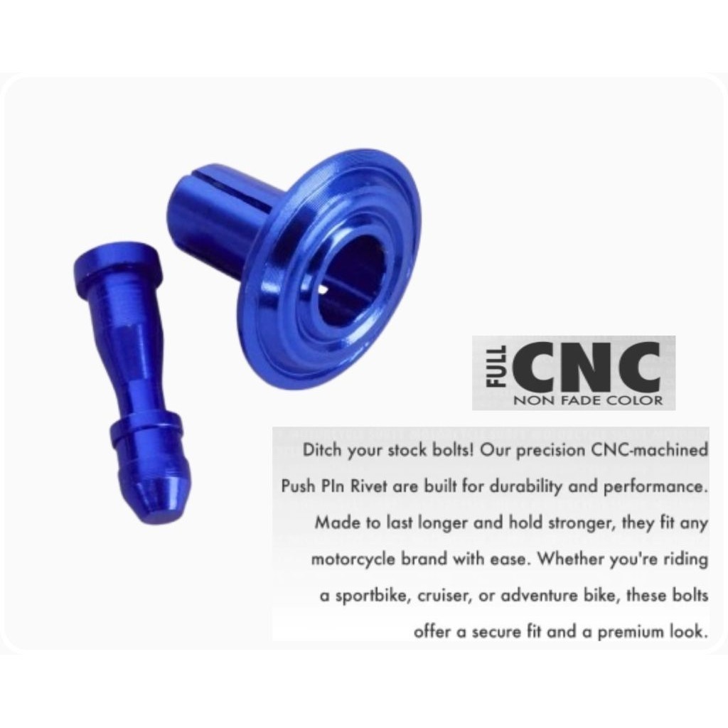 กิ๊บล็อคชุดสี 1ชุด=10คู่ อลูมิเนียม CNC รถมอไซค์ หมุดชุดสี หมุดกิ๊บล็อค หมุดย้ำคลิปล็อค 5สี เงิน แดง น้ำเงิน ทอง ม่วง - รูปที่ 2