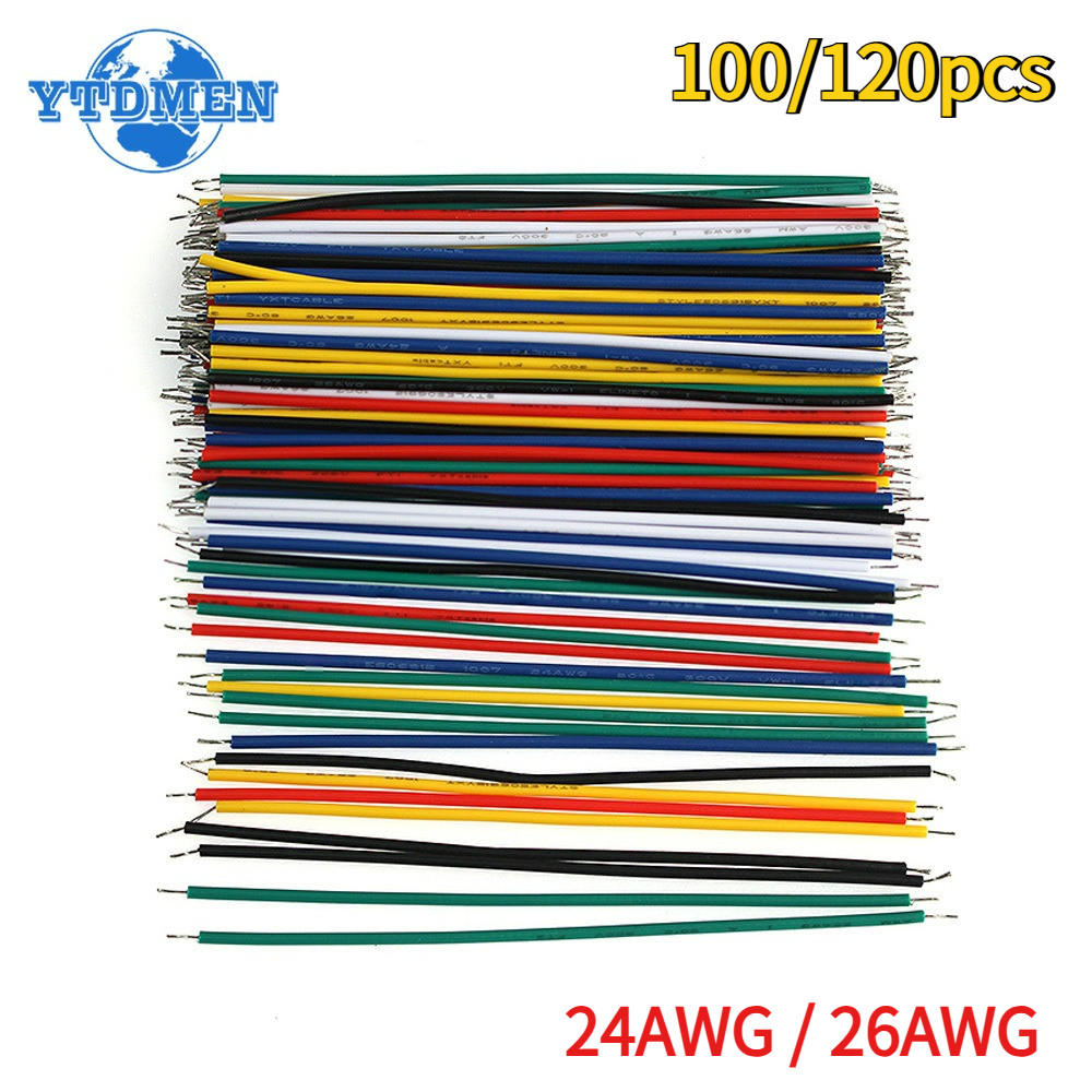 Tin-Plated Breadboard PCB Solder Cable 24AWG 26AWG Electronic Wires Black Red Blue Green White Yello