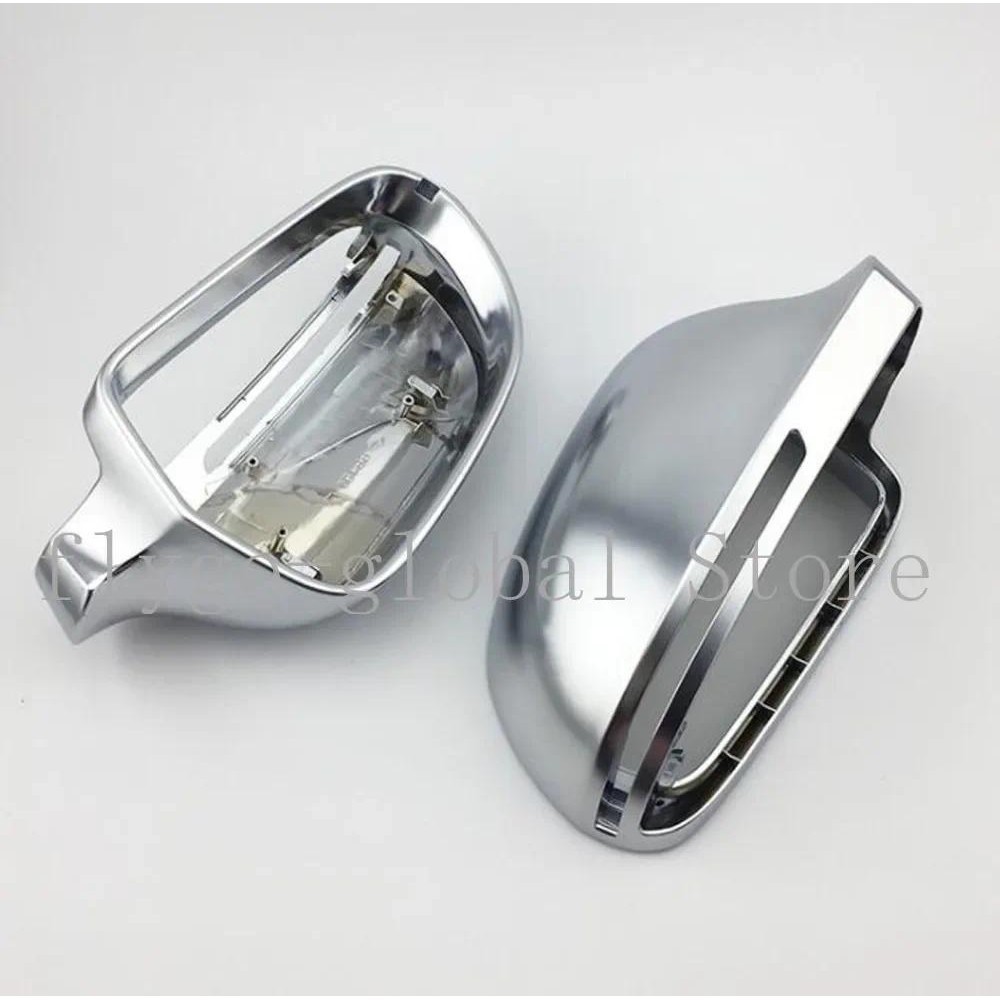 1 คู่รถ Wing Mirror Caps Matt Chrome กระจกกระจกมองหลังด้านข้างหมวก S Line สําหรับ Au * di A4 S4 B8 A