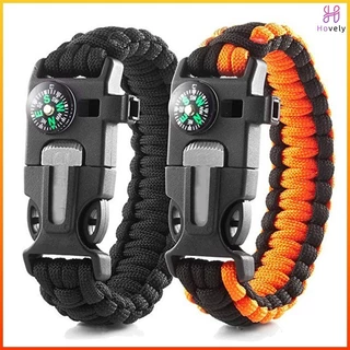 Hovely สร้อยข้อมือเชือกร่มเอาชีวิตรอดห้าในหนึ่งเดียวอุปกรณ์ฉุกเฉินที่จำเป็นสำหรับการผจญภัยในป่า