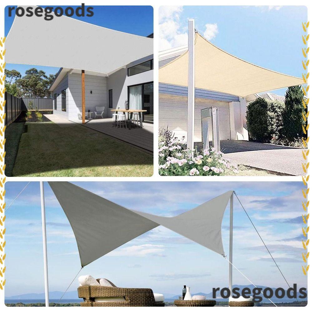 ROSEGOODS Sail Shade, UV Block Quadrdised Shade Cover, อัพเกรด Sun Protection Anti-Rust Heavy Duty W