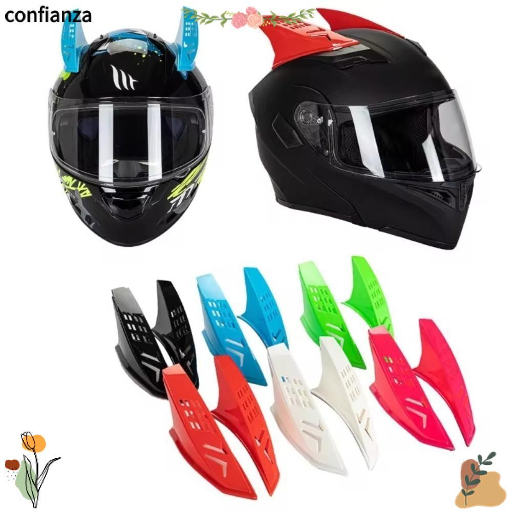 Confianza 2 ชิ้น Motocross Racing Mohawk Horns, พลาสติก Universal หมวกกันน็อครถจักรยานยนต์ Horn, น้ําหนักเบาทนทาน Self-กาวหมวกกันน็อคอุปกรณ์ตกแต่ง