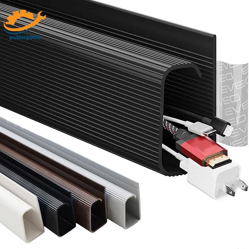 [MR] 40 ซม./15.75 นิ้ว Under Desk Cable Management ถาด PVC Power Wire Hider Strip Cord Holder Wire Organizer Cable Raceway TH