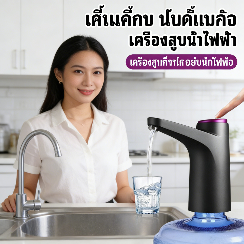 เครื่องปั้มน้ำขึ้นมาจากถัง USB เครื่องกดน้ำอัตโนมัติ ฟายฟ้าดื่ม