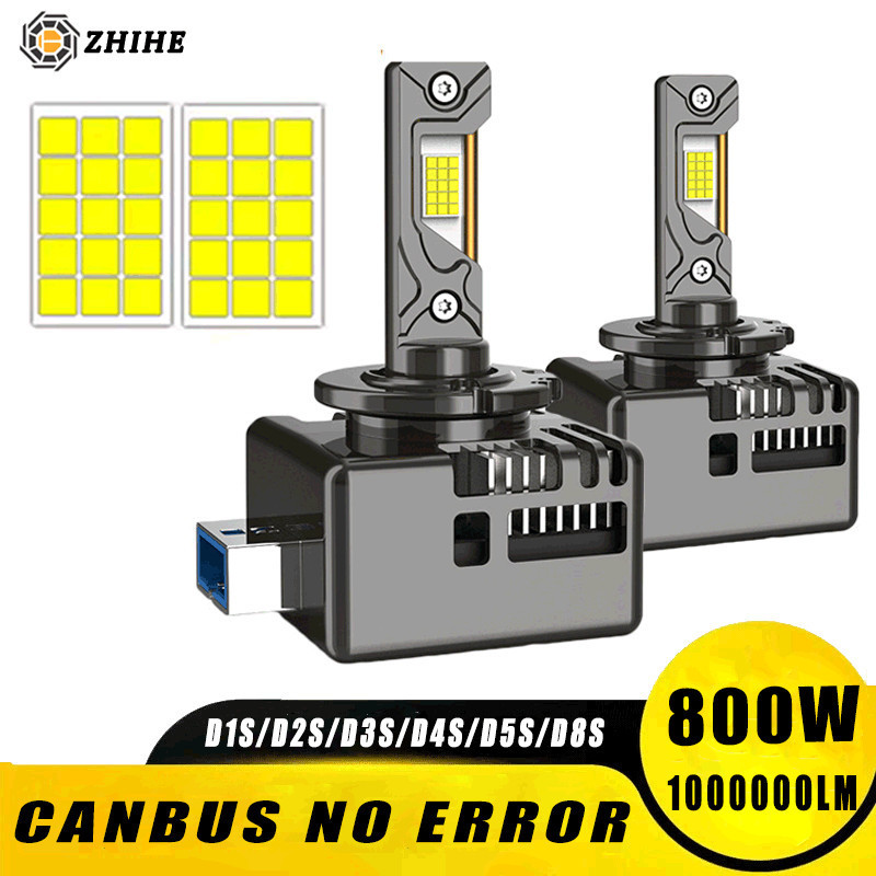 D1S D3S LED ไฟหน้ารถหลอดไฟ D2S LED Canbus D4S D5S D8S รถโคมไฟ HID Xenon อัพเกรดชุด 1:1 Plug and Play