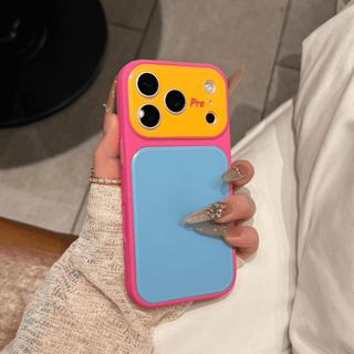 Luxury Fashion Leather Large Window Phone Case for Iphone 13 14 15 16 17 Pro Max Shockproof Soft Silicone Bumper Cover Coque Candy Color Camera Protection