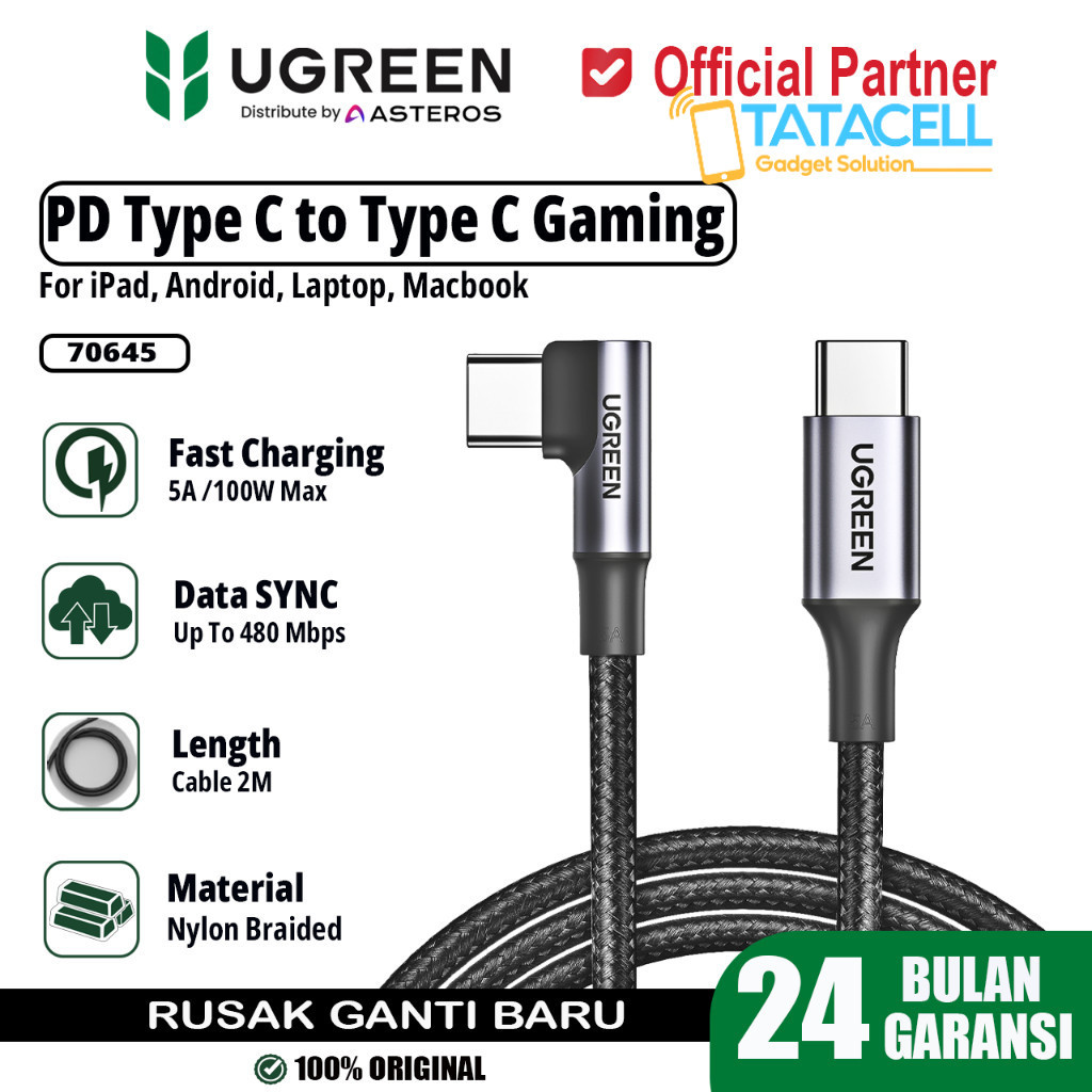 SIKU UGREEN PD Type C ถึง Type C ชาร์จเร็ว 100w 70643 70645 สายชาร์จสําหรับเล่นเกมดั้งเดิม