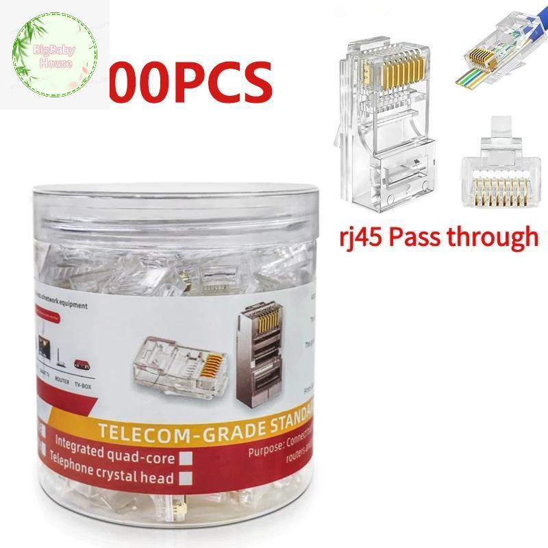 BigBabyHouse 100PCS Cat6 UTP FTP Ethernet Cable Modular Network Connector Plug อเนกประสงค์ที่เชื่อถื