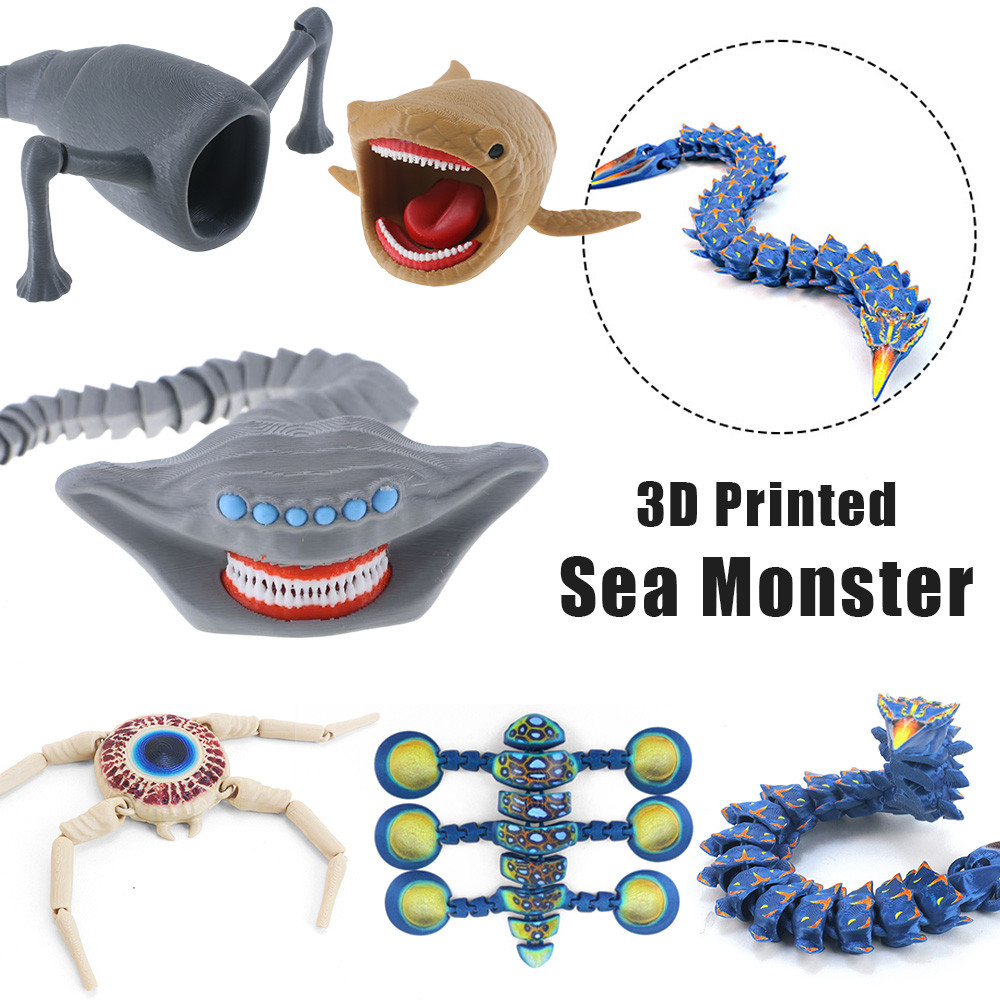 Subnautica Sea Monster 3D พิมพ์ Cave Crawler Ice Worm Hoverfish ของเล่นสะสมรูป
