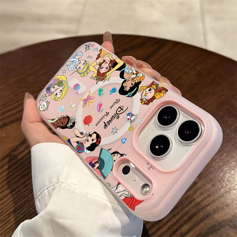 เคสโทรศัพท์แม่เหล็ก ลายเจ้าหญิง ใช้ได้กับ iPhone 17 Air/16 Plus/15/13Pro/14/12/11 คุณภาพสูง ป้องกันการตกกระแทกได้ 2 ใน 1