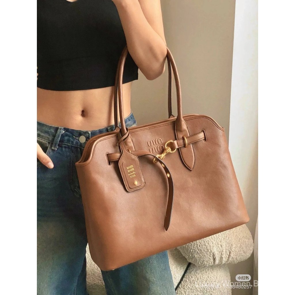 [1: 1] m1 * um1 * u ยุคกลาง Tote Bag รูปแบบใหม่ AventureNappa Tote Bag Retro Style Handbag Shoulder 