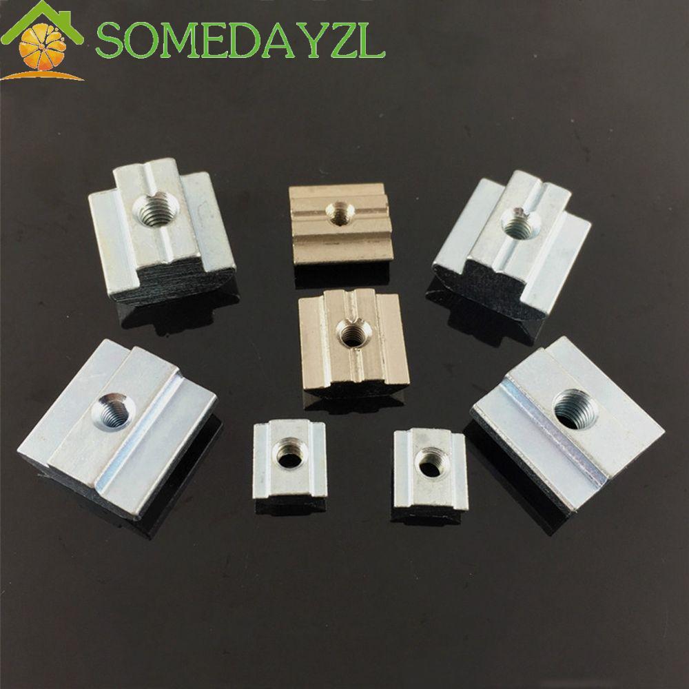 SOMEDAYZL Hammer Nut T-Track เลื่อนสแควร์ T Block 2020 3030 4040 4545 T Slot Nut