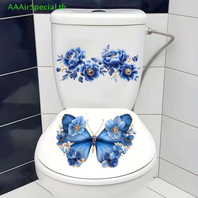 AAAirSpecial Dream Blue สติ๊กเกอร์ติดผนังห้องน้ําสติกเกอร์ WC Self กาวภาพจิตรกรรมฝาผนัง Beautify ดอกไม้ตกแต่งบ้าน Decals ห้องน้ํา TH
