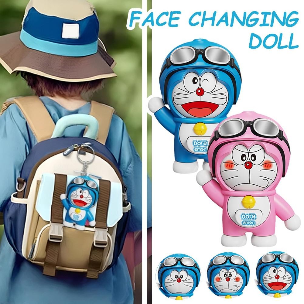 Doraemon Press-to-change Face ของเล่นน่ารักและ Interactive สําหรับเด็กและวัยรุ่นพวงกุญแจและเครื่องปร