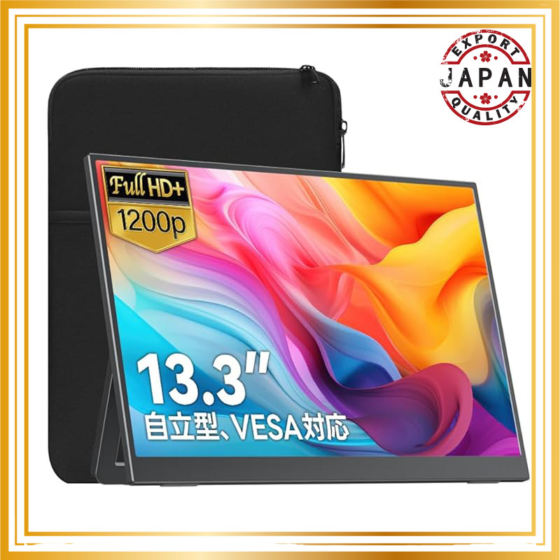 Dual Portable Monitor with Dual 14-Inch Non-Glare IPS Display, 100% sRGB, and Adjustable Stand for P