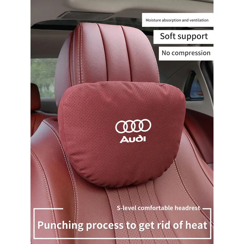 Audi A3 A4 A5 A6 A7 A8 RS3 RS4 RS5 RS6 S3 S4 S5 Q3 Q5 Q7 Q8 Suede Car Headrest คอสนับสนุนที่นั่งเบาะ