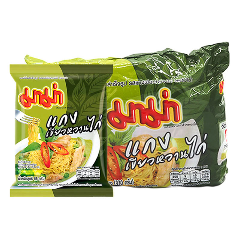 มาม่า บะหมี่กึ่งสําเร็จรูป รสแกงเขียวหวานไก่ 55 ก. x 6 (MAMA Instant Noodles Chicken Green Curry Flavor 55 g x 6)