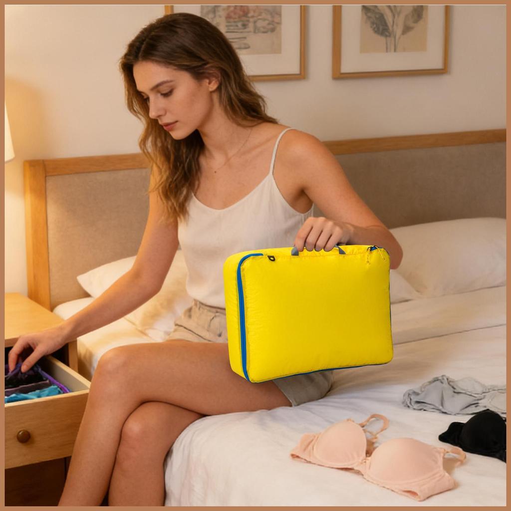 ก้อนบรรจุสําหรับเดินทางกันน้ําพับได้ Organizer Packing Organizer สําหรับ Trip ชุดชั้นในกลางแจ้ง Rain