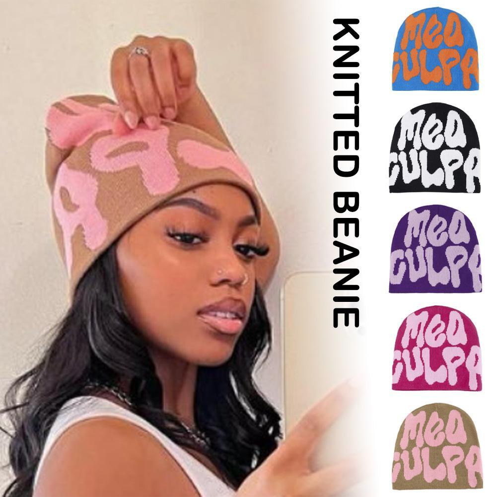 2023 Y2K BeanieถักหมวกINS Internet Celebrity Design Cap Cold Sense M8H9