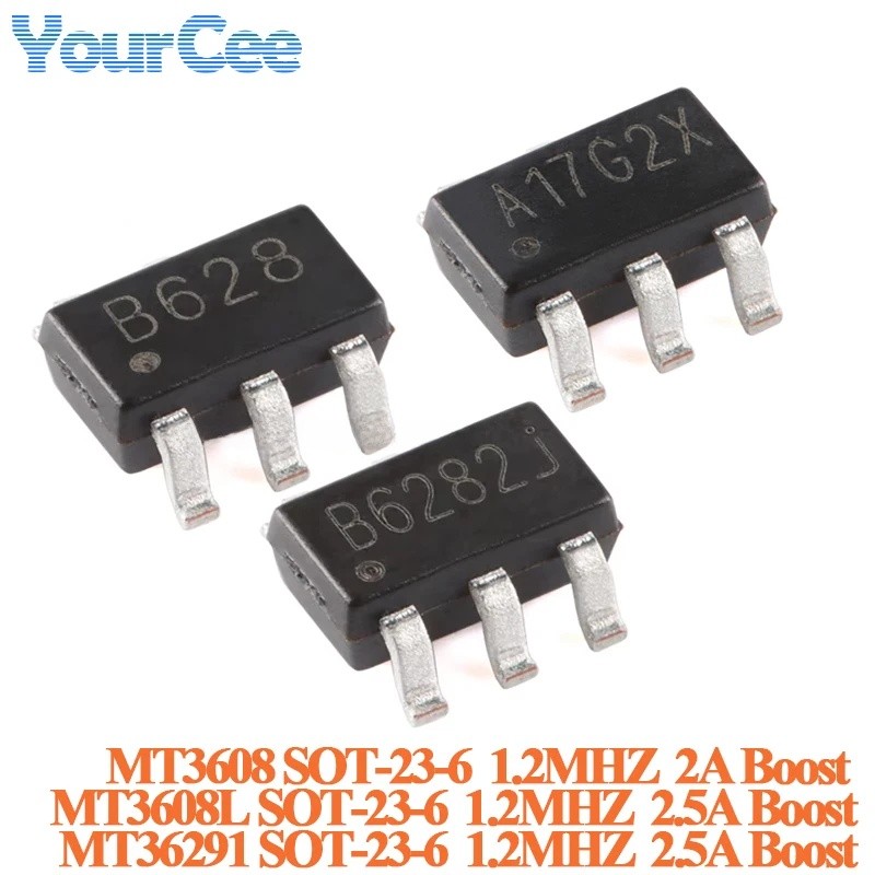 10pcs MT3608L SOT-23-6 MT3608 FM3608 B628 MT36291 SOT23-6 2.5A 2A ประสิทธิภาพสูง 1.2MHz Current Boos