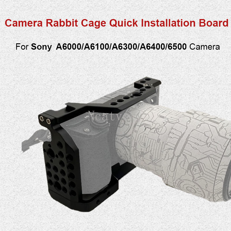 อลูมิเนียมกล้อง Rig พร้อม Cold Shoe Mount 1/4 รูเกลียวสําหรับ Sony A6000/A6100/A6300/A6400/A6500 กล้