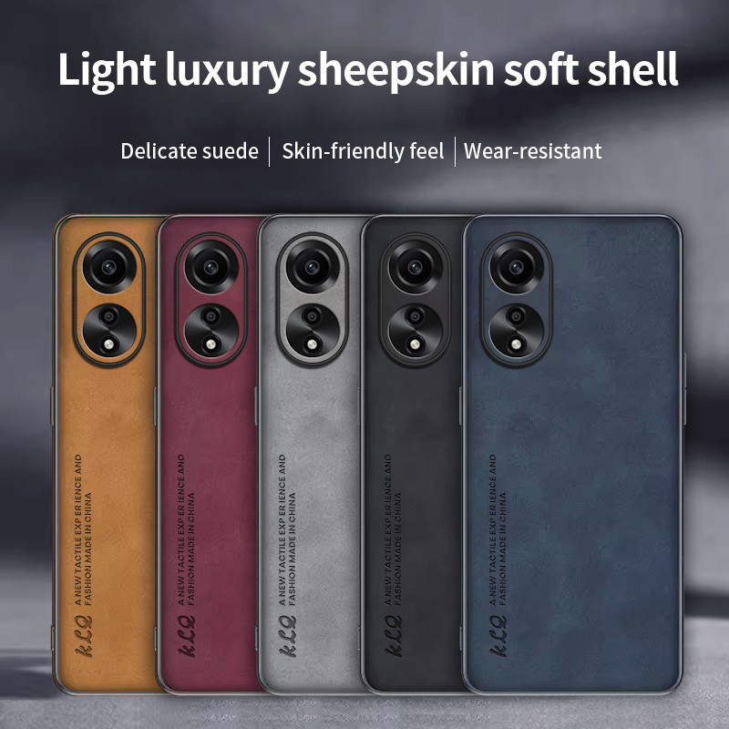 เคสหนังหนังแกะหรูหราเข้ากันได้สําหรับ OPPO A58 A78 4G ฝาหลังกันกระแทกแบบนุ่ม