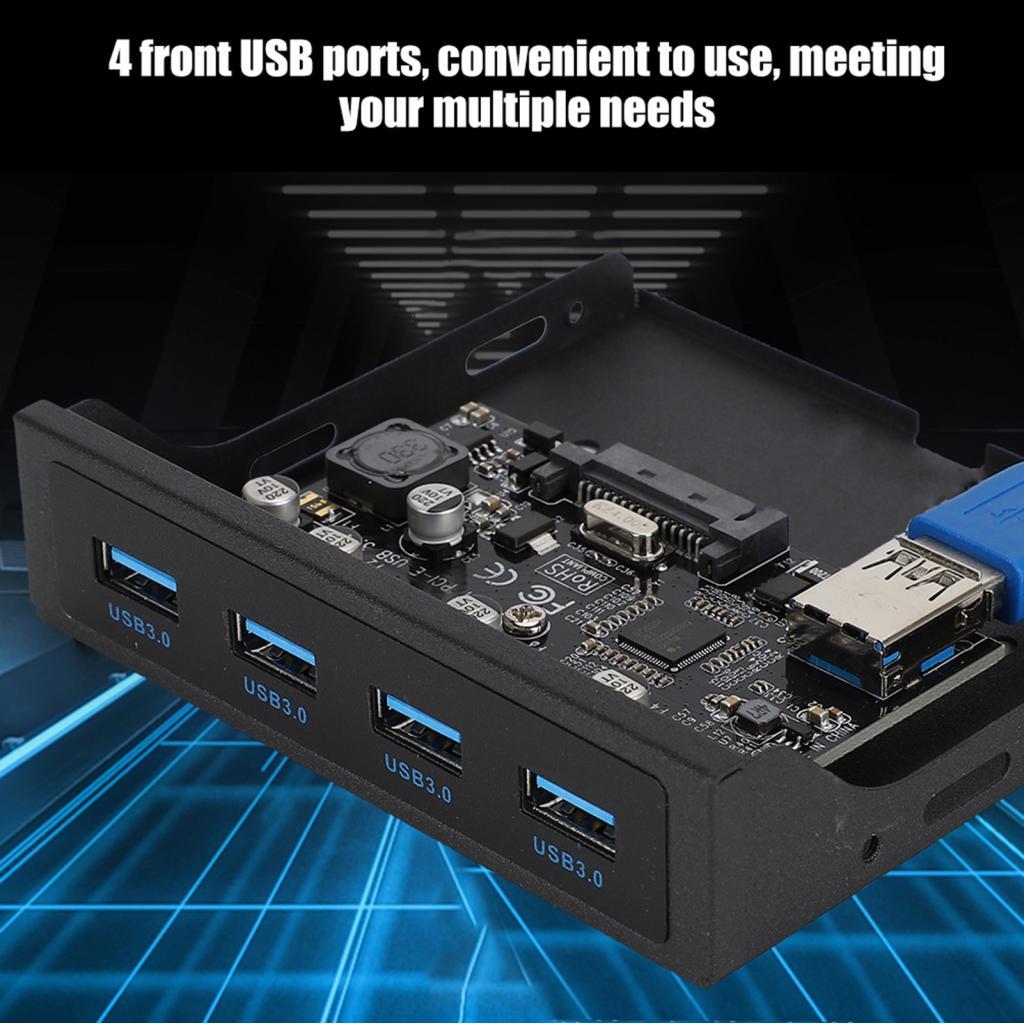 Concon ASHATA USB แผงด้านหน้า PCI-E ถึง 4xUSB3.0 สําหรับชิป Floppy Bay อะแดปเตอร์ขยาย Riser การ์ด US
