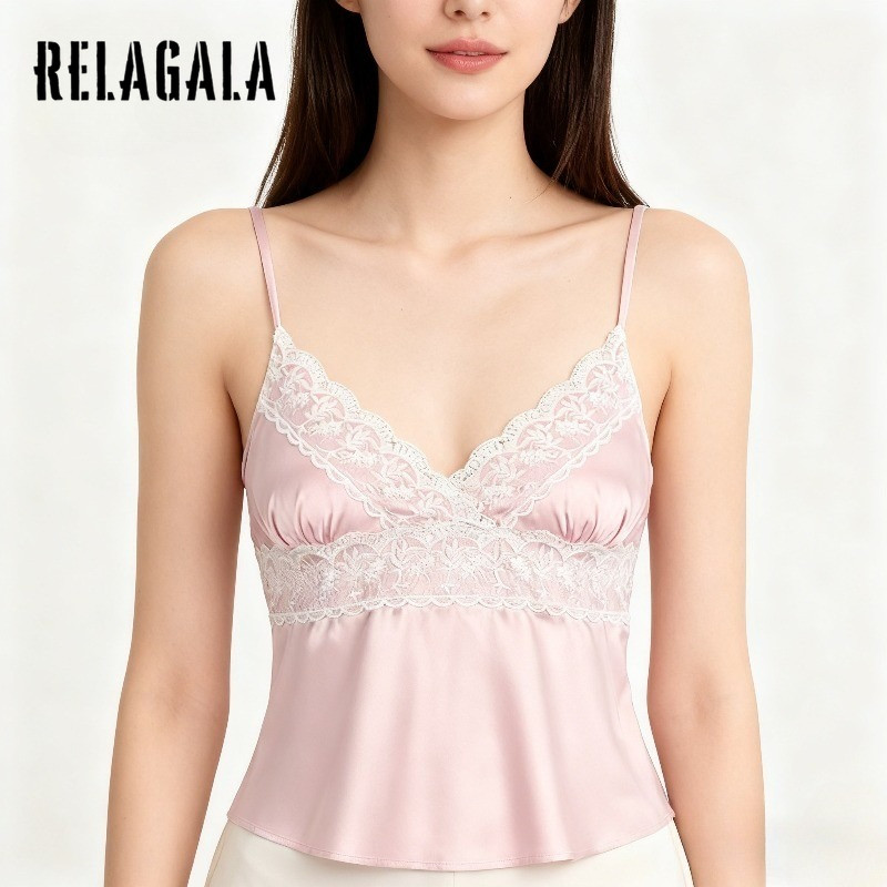 RELAGALA เสื้อชั้นในสตรี ดีไซน์เซ็กซี่ ลายลูกไม้ V-neck แบบพื้นฐานและแฟชั่น — صورة 3