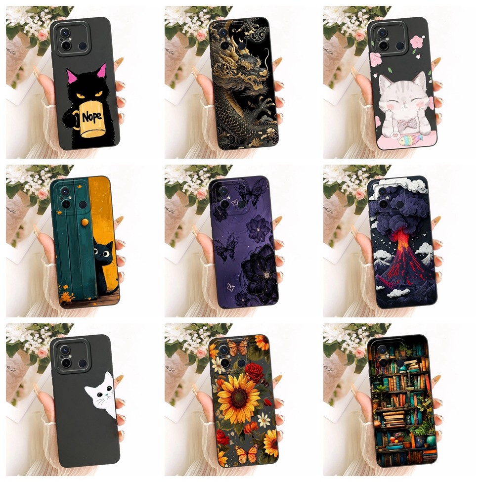 สําหรับ Redmi 12C เคสซิลิโคนแฟชั่นหรูหรา Cool Kawaii น่ารักทาสีปลอก 22120RN86G