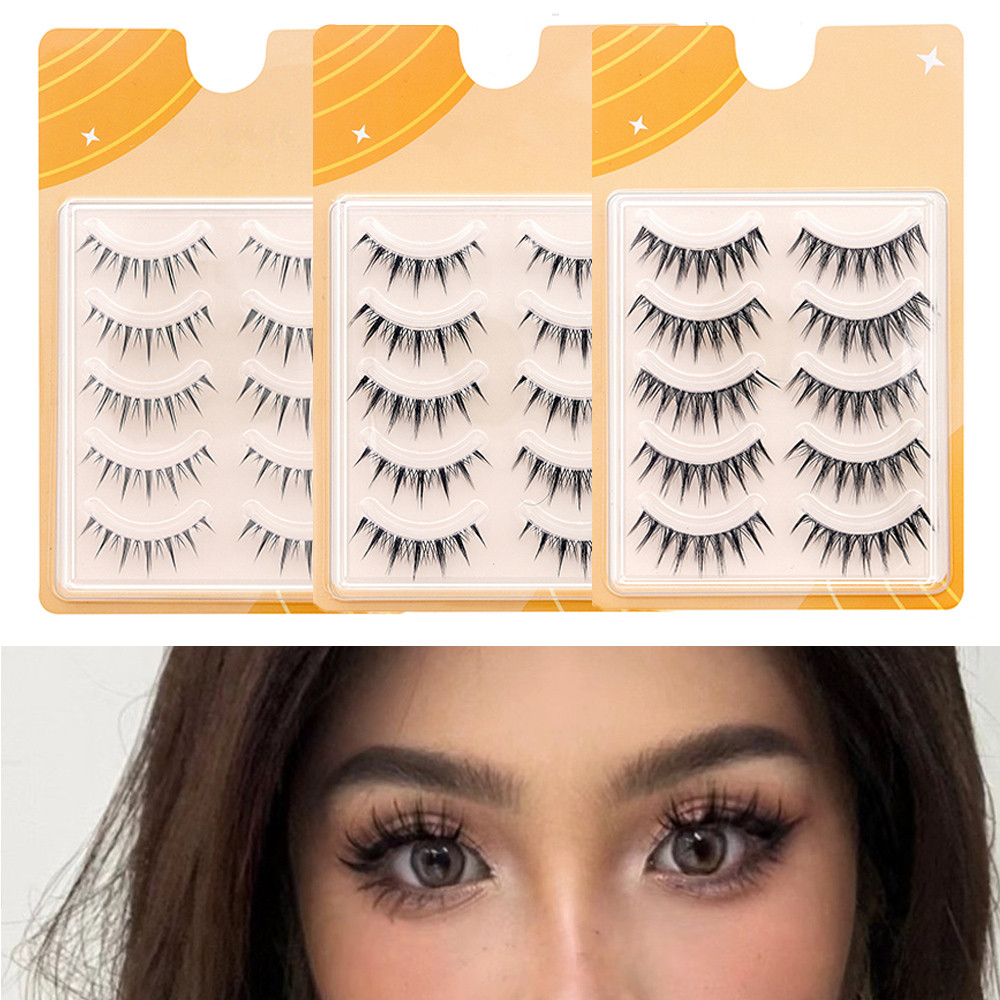 ขนตาปลอมสไตล์เกาหลีก้านใสธรรมชาติ 5 คู่นํากลับมาใช้ใหม่ได้