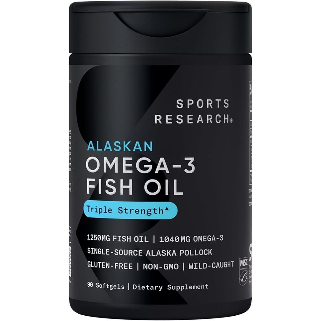 วิจัยกีฬา® Omega-3 Fish Oil 1250 - อาหารเสริมน้ํามันปลา Triple Strength จาก Wild Alaska Pollock - MS