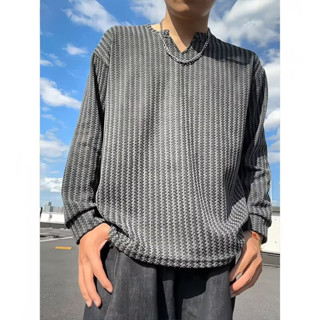 เสื้อยืดแขนยาวแฟชั่นใหม่ สไตล์ไม่เหมือนใคร ดีไซน์สลิมฟิต ระบ…