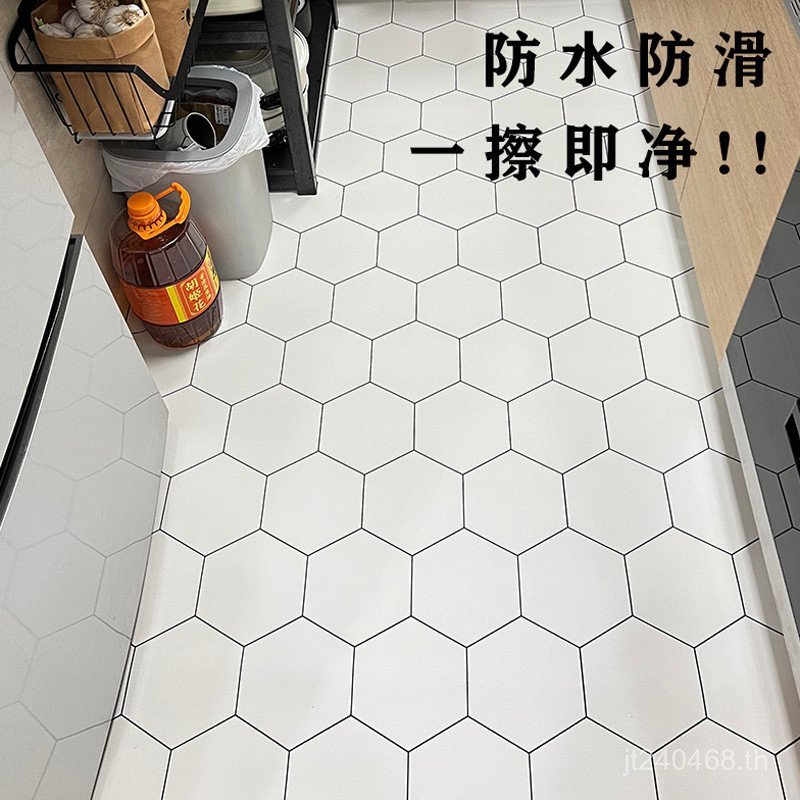 พรมปูพื้นสามารถขัดหนัง PVC เต็มกันน้ํา Anti-Slip พรมปูพื้นพรมทิ้งห้องครัวฟุตเสื่อน้ํามันหลักฐานพื้นท