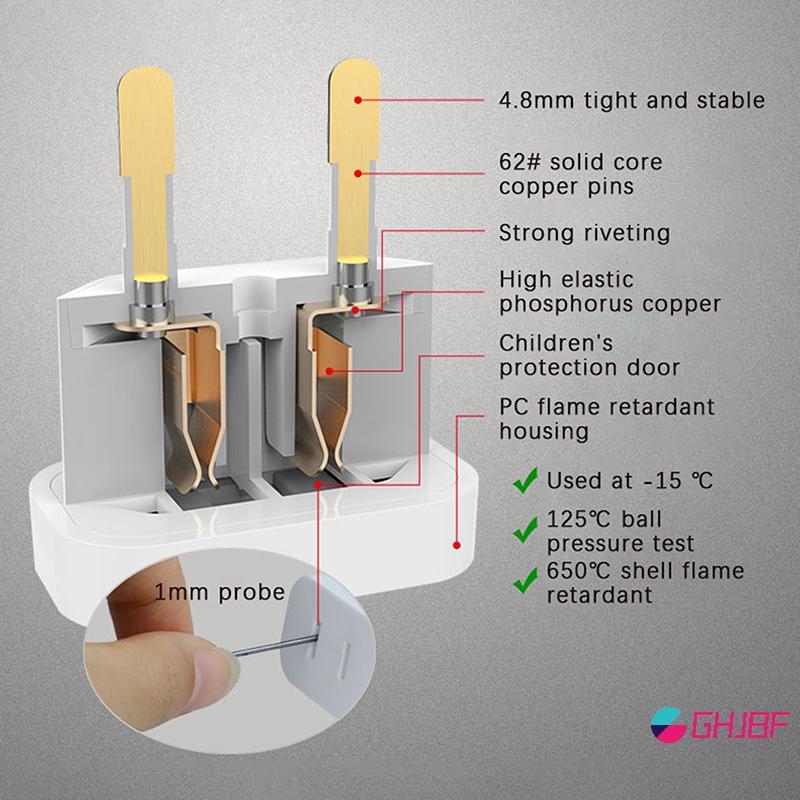GHJBF] 1 ชิ้น 4.8 มม.ปลั๊กไฟอะแดปเตอร์ US To German ปลั๊กเดิมปลั๊กแปลง Travel Adapter Power Converte