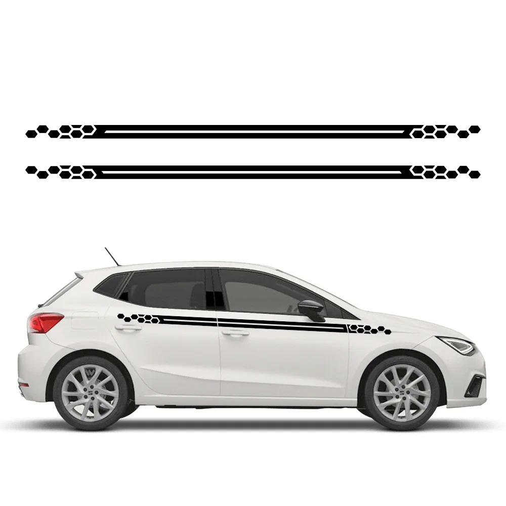รถเอวสติกเกอร์ประตูไวนิล Decal Racing Stripes กราฟิก Auto อุปกรณ์เสริมสําหรับที่นั่ง Ibiza FR TDI MK