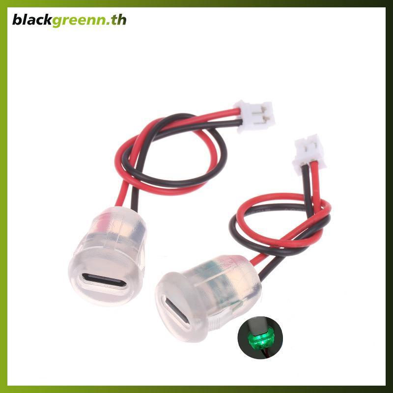 BGREE 1/3/5 ชิ้น Type C ซ็อกเก็ตหญิงแจ็คตัวเชื่อมต่อกันน้ํา 2 สายผมเปียพร้อมไฟ LED 3A 5V Fast Charge