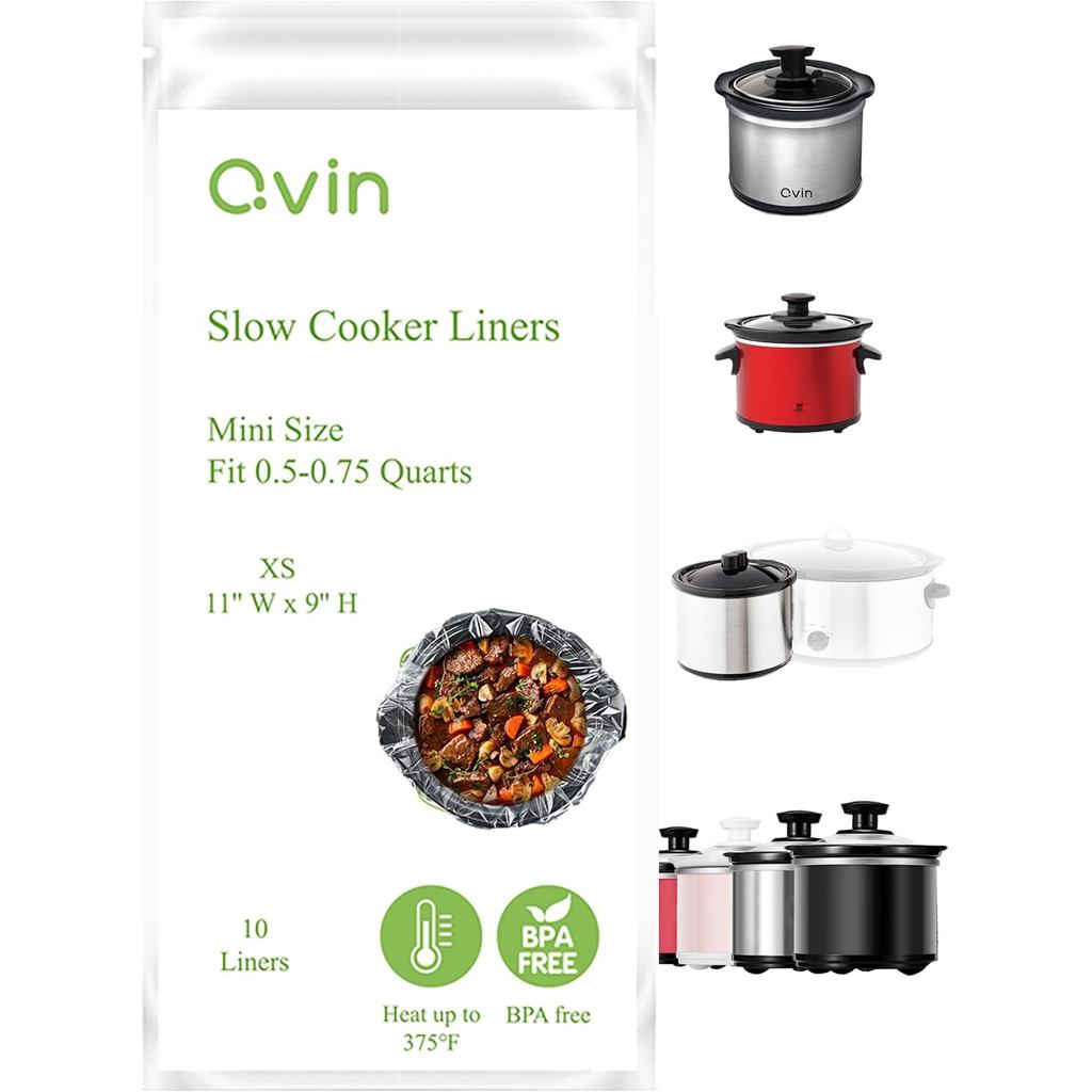 16 Oz Mini Crocpot หม้อหุงช้า Liners, ถุงพลาสติก Disposal, ใช้งานร่วมกับ Qvin 0.65Qt Slow Cooker 20 