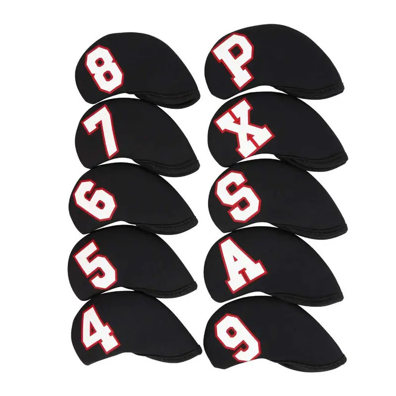 Number Design Protective Cover Iron Wedge Protector Golf Iron Covers Set Protector Case Golf Iron He