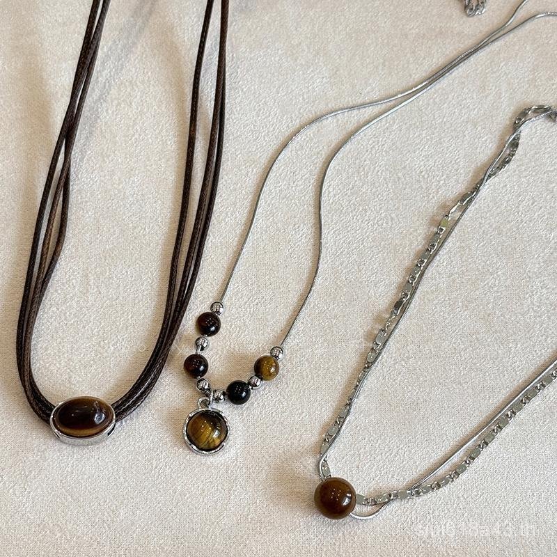 เยอรมันสไตล์ใหม่ Tiger Eye สร้อยคอผู้หญิงสไตล์ 2026 สไตล์ใหม่ Niche หรูหรา High-End Clavicle Chain 5