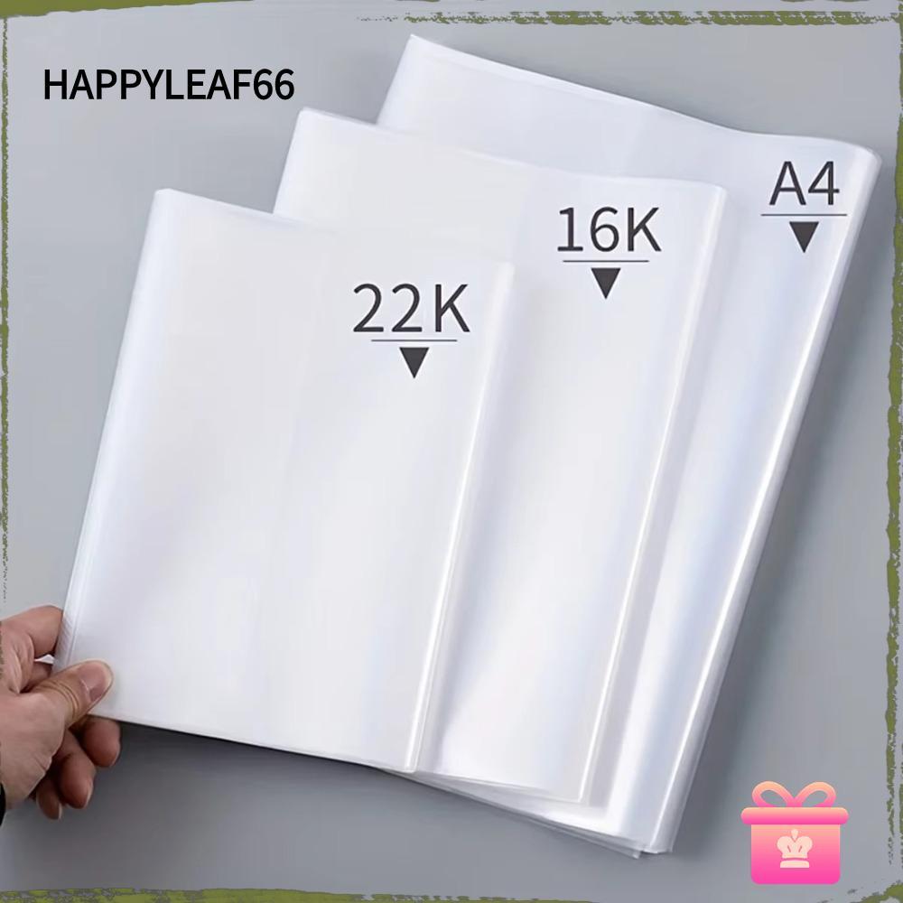 HAPPYLEAF66 10PCS พลาสติกปกหนังสือ, A4/16K/A5 Self-Adhesive ปิดโปร่งใสหนังสือ,เครื่องเขียนอุปกรณ์สวมใส่กันน้ําแฟ้มหนังสือฝาครอบป้องกัน