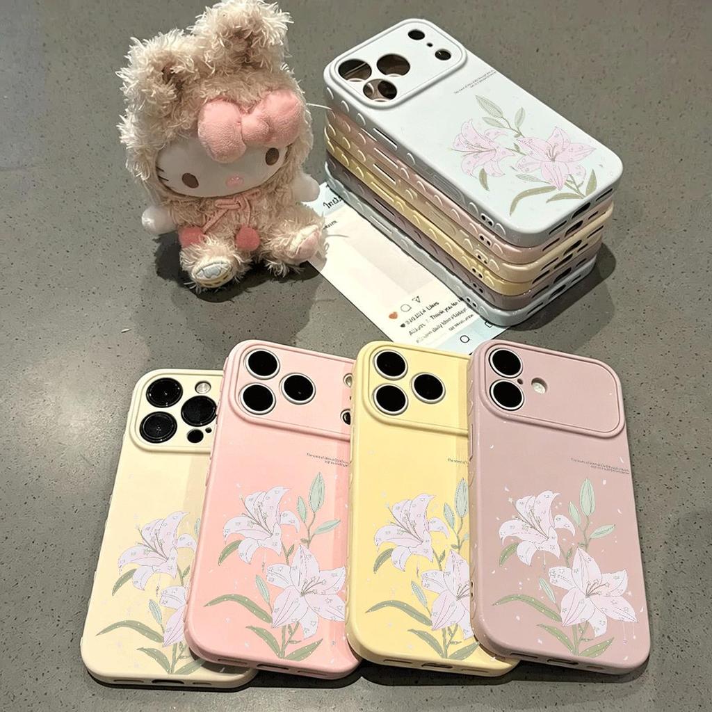 Lily Flower สําหรับ iPhone 1715 Case 16P ใหม่ 1413 Soft Case 16 น่ารัก XR Daily